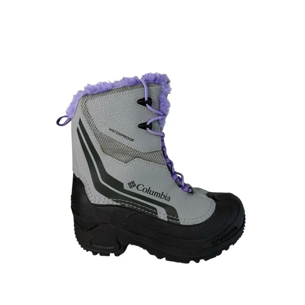 Columbia Youth Bugaboot Plus IV Omni-Heat Boot- Gray/Purple Girls Size 1Y No Box